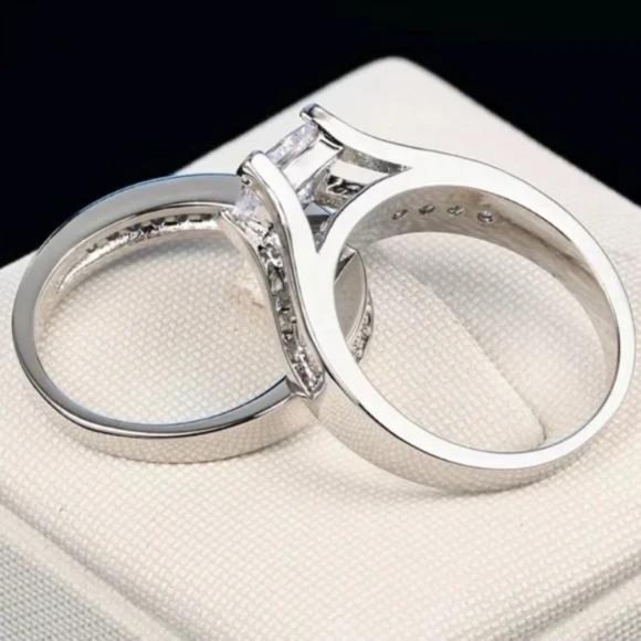 NEW SET 925 STERLING STERLING DIAMOND RING, CUTE RING, SHINY RING. - Picture 4 of 6